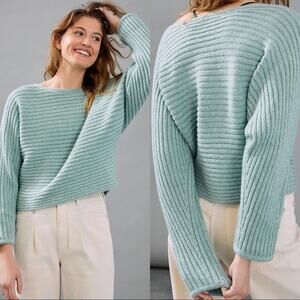 Anthropologie Kendall Knit Boat Neck Crop Sweater.